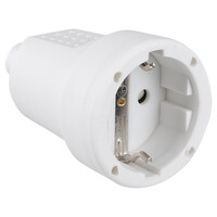 Contrastekker Randaarde 10/16A - 55x82x55mm - Wit