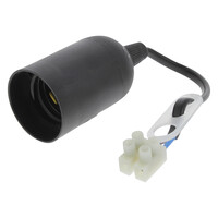 Verfhuisfitting E27 met Kabel en Kroonsteen Max 60W - 2 stuks - Zwart
