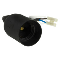Verfhuisfitting E27 met Kabel en Kroonsteen Max 60W - 2 stuks - Zwart
