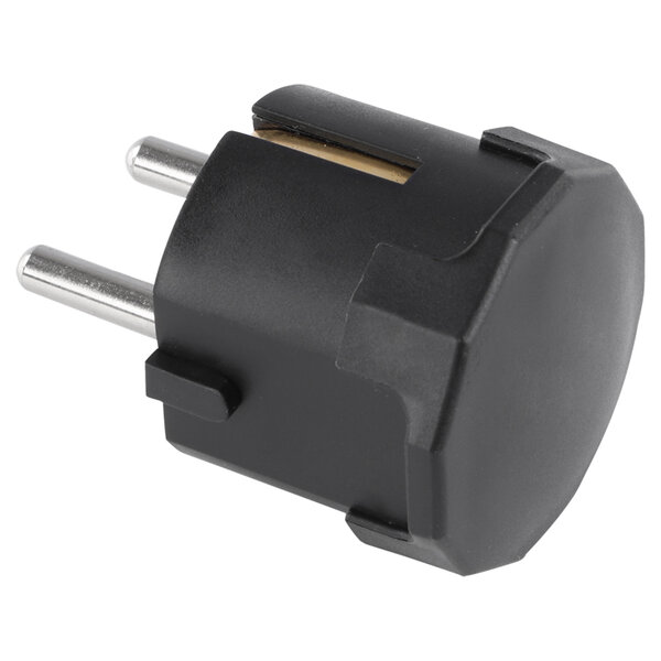 Stekker met Onder-Invoer Randaarde 10/16A - 38x40x63mm - Zwart