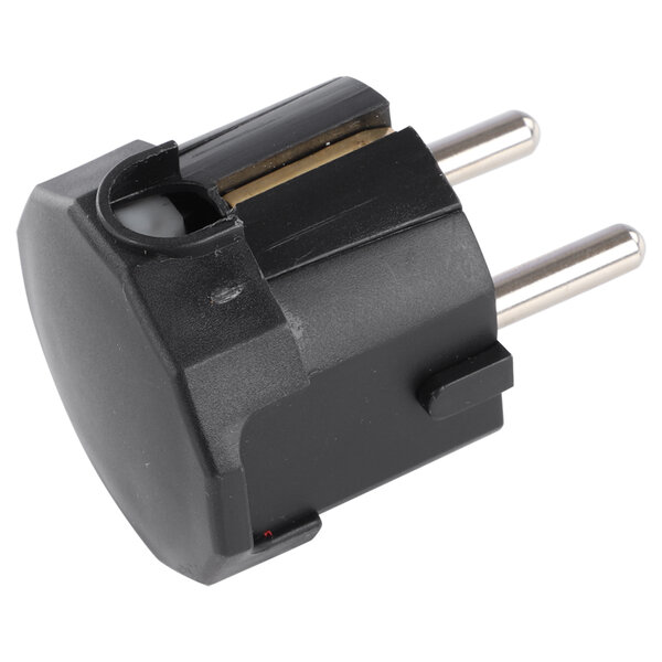 Stekker met Onder-Invoer Randaarde 10/16A - 38x40x63mm - Zwart