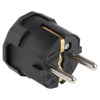 Stekker met Onder-Invoer Randaarde 10/16A - 38x40x63mm - Zwart