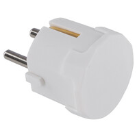 Stekker met Onder-Invoer Randaarde 10/16A - 38x40x63mm - Wit