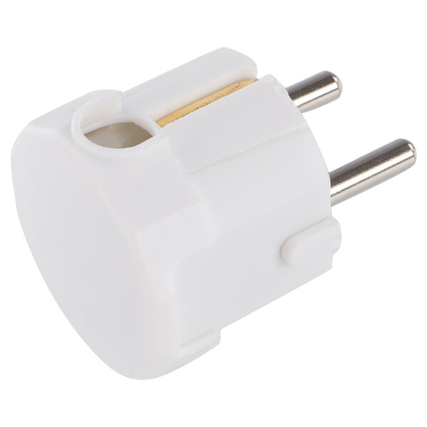 Stekker met Onder-Invoer Randaarde 10/16A - 38x40x63mm - Wit