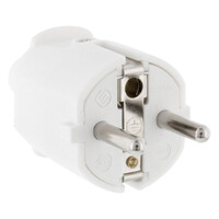 Stekker Randaarde 10/16A - 80x37x40mm - Wit