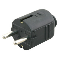 Stekker Randaarde 10/16A - 40x60x40mm - Zwart