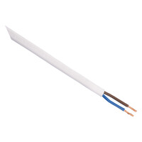 Huishoudsnoer Plat Belastbaar tot 1200W 2x0,75mm - 5mtr (Wit)