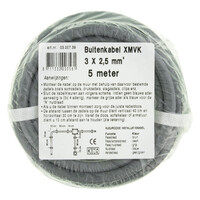 Buitenkabel XMVK 3x2,5mm - 5mtr (Grijs)