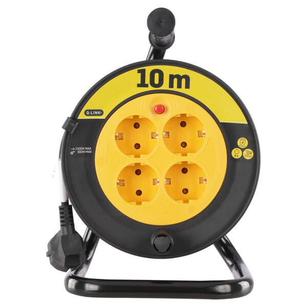 Q-Link Q-Link Kabelhaspel Klus Randaarde H05VVF 3x1,0mm - 10mtr - Geel/Zwart