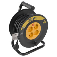 Q-Link Q-Link Kabelhaspel Klus Randaarde H05VVF 3x1,0mm - 25mtr - Geel/Zwart