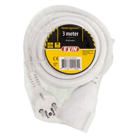 Q-Link Q-Link Verlengsnoer Randaarde Max 3680W - 3x1,5mm - 3mtr - Wit