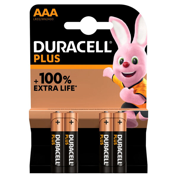Duracell Duracell Plus Alkaline Batterijen Penlite LR03 - AAA - 4 stuks