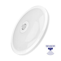 Braytron Braytron LED Opbouw Lamp met Bewegingssensor - IP20 - 15W - 6500K -  Rond Ø285mm - Wit