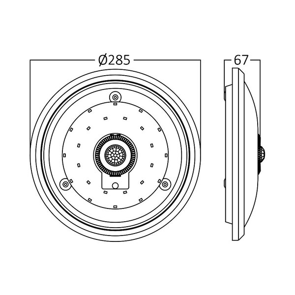 Braytron Braytron LED Opbouw Lamp met Bewegingssensor - IP20 - 15W - 6500K -  Rond Ø285mm - Wit