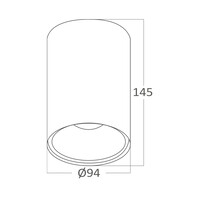 Braytron Braytron Beta 9414 LED Lamp Opbouw - IP20 - 1xGU10 -  Rond Ø94mm - Wit