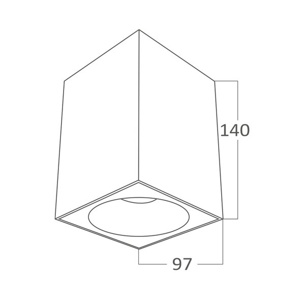 Braytron Braytron Beta 9414 LED Lamp Opbouw - IP20 - 1xGU10 -  Vierkant - Wit