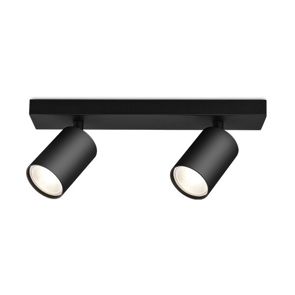 Braytron Braytron Beta LED Spotlamp Opbouw - IP20 - 2xGU10 -  Rond Ø55mm - Zwart