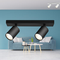 Braytron Braytron Beta LED Spotlamp Opbouw - IP20 - 2xGU10 -  Rond Ø55mm - Zwart