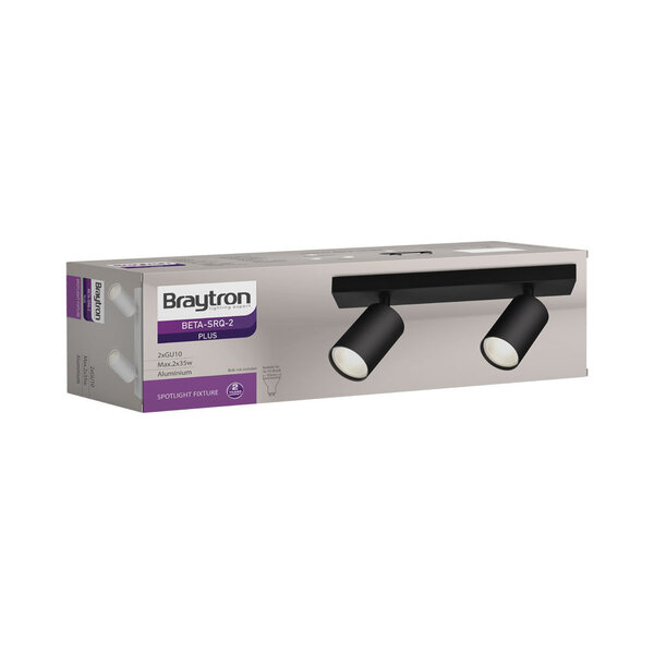 Braytron Braytron Beta LED Spotlamp Opbouw - IP20 - 2xGU10 -  Rond Ø55mm - Zwart