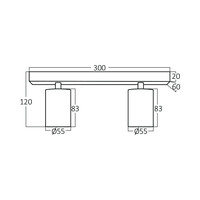 Braytron Braytron Beta LED Spotlamp Opbouw - IP20 - 2xGU10 -  Rond Ø55mm - Zwart