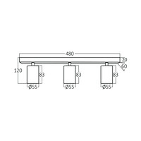 Braytron Braytron Beta LED Spotlamp Opbouw - IP20 - 3xGU10 -  Rond Ø55mm - Zwart