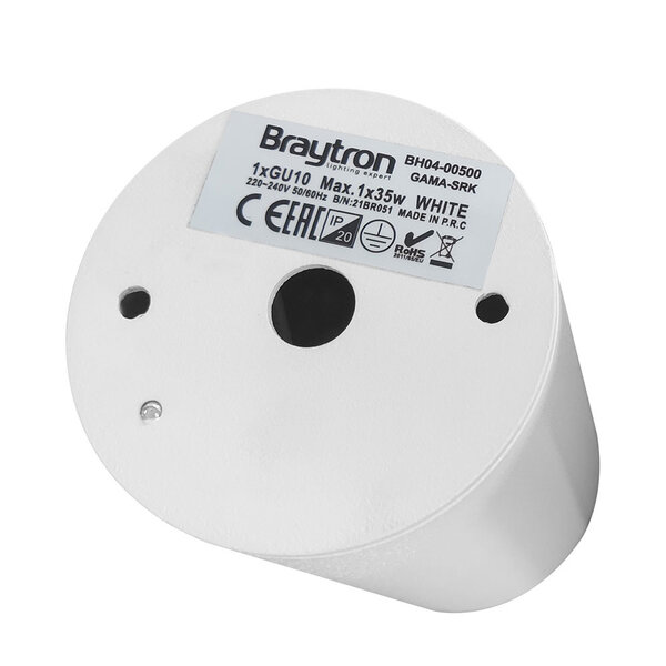 Braytron Braytron Gama 8011  LED Lamp Opbouw - IP20 - 1xGU10 -  Rond Ø55mm (Wit)