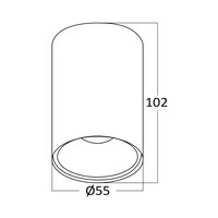 Braytron Braytron Gama 8011  LED Lamp Opbouw - IP20 - 1xGU10 -  Rond Ø55mm - Wit