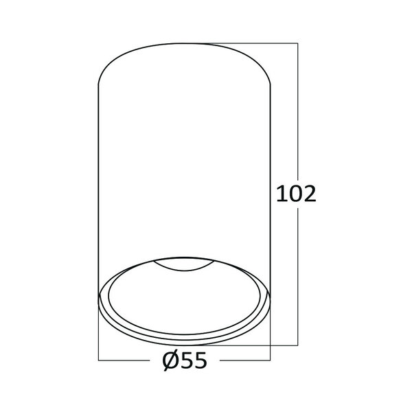 Braytron Braytron Gama 8011  LED Lamp Opbouw - IP20 - 1xGU10 -  Rond Ø55mm (Wit)