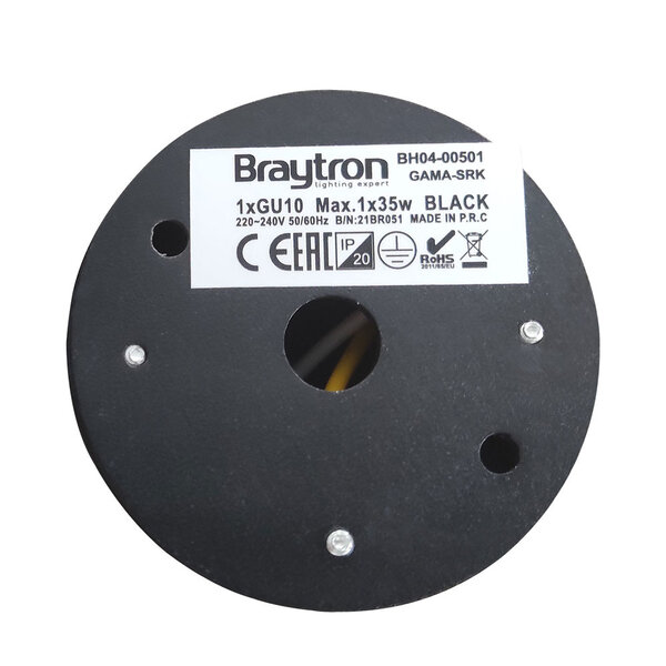 Braytron Braytron Gama 8011  LED Lamp Opbouw - IP20 - 1xGU10 -  Rond Ø55mm (Zwart)
