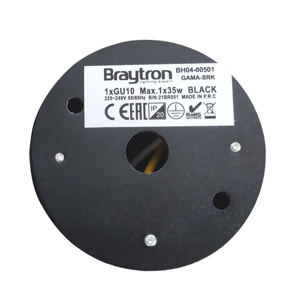 Braytron Braytron Gama 8011  LED Lamp Opbouw - IP20 - 1xGU10 -  Rond Ø55mm - Zwart