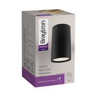 Braytron Braytron Gama 8011  LED Lamp Opbouw - IP20 - 1xGU10 -  Rond Ø55mm - Zwart