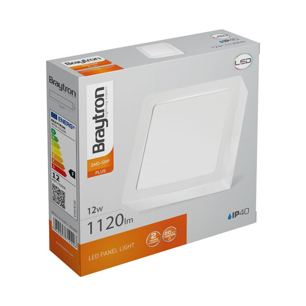 Braytron Braytron LED Lamp Opbouw - IP40 - 12W - 6500K -  Vierkant (Wit)