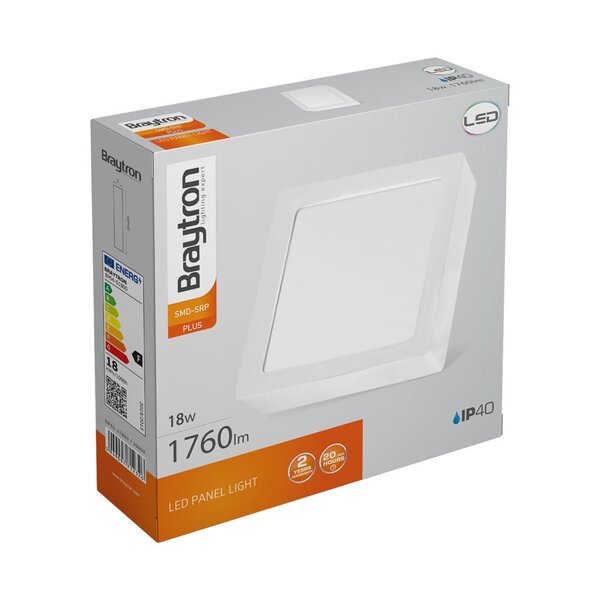 Braytron Braytron LED Lamp Opbouw - IP40 - 24W - 3000K -  Vierkant - Wit