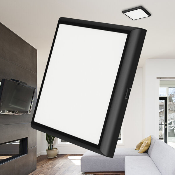 Braytron Braytron LED Lamp Opbouw - IP40 - 20W -  Vierkant - Zwart