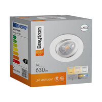 Braytron Braytron LED Inbouw Spot - IP20 - 7W - Aanpasbare Kleur CCT - Rond Ø85mm - Wit
