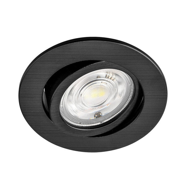 Braytron Braytron LED Inbouw Spot - IP20 - 7W- Aanpasbare Kleur CCT - Rond Ø85mm (Zwart)