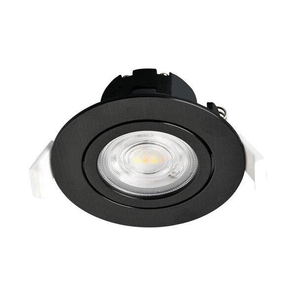 Braytron Braytron LED Inbouw Spot - IP20 - 7W- Aanpasbare Kleur CCT - Rond Ø85mm (Zwart)