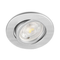 Braytron Braytron LED Inbouw Spot - IP20 - 7W - Aanpasbare Kleur CCT - Rond Ø85mm - Zilver