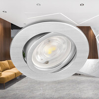 Braytron Braytron LED Inbouw Spot - IP20 - 7W - Aanpasbare Kleur CCT - Rond Ø85mm - Zilver