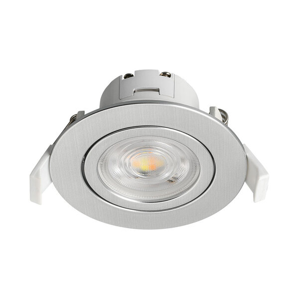 Braytron Braytron LED Inbouw Spot - IP20 - 7W - Aanpasbare Kleur CCT - Rond Ø85mm - Zilver