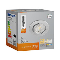 Braytron Braytron LED Inbouw Spot - IP20 - 7W - Aanpasbare Kleur CCT - Rond Ø85mm - Zilver