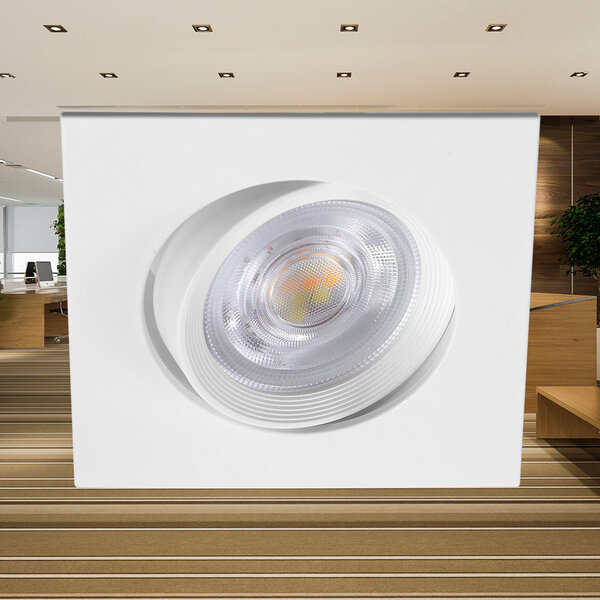 Braytron Braytron LED Inbouw Spot - IP20 - 7W - Aanpasbare Kleur CCT - Vierkant - Wit