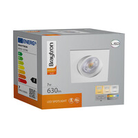 Braytron Braytron LED Inbouw Spot - IP20 - 7W - Aanpasbare Kleur CCT - Vierkant - Wit
