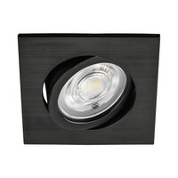 Braytron Braytron LED Inbouw Spot - IP20 - 7W - Aanpasbare Kleur CCT - Vierkant - Zwart