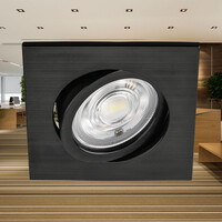 Braytron Braytron LED Inbouw Spot - IP20 - 7W - Aanpasbare Kleur CCT - Vierkant - Zwart