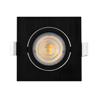 Braytron Braytron LED Inbouw Spot - IP20 - 7W - Aanpasbare Kleur CCT - Vierkant - Zwart