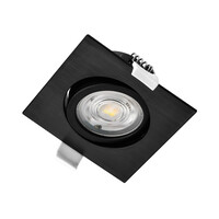 Braytron Braytron LED Inbouw Spot - IP20 - 7W - Aanpasbare Kleur CCT - Vierkant - Zwart