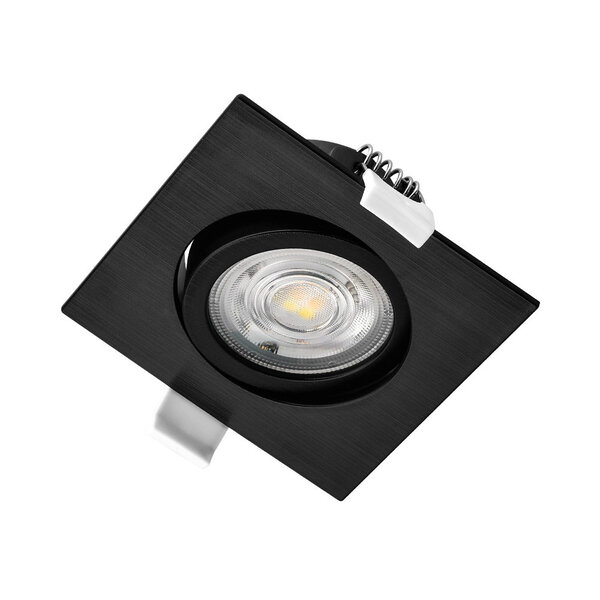 Braytron Braytron LED Inbouw Spot - IP20 - 7W - Aanpasbare Kleur CCT - Vierkant - Zwart