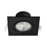 Braytron Braytron LED Inbouw Spot - IP20 - 7W - Aanpasbare Kleur CCT - Vierkant - Zwart