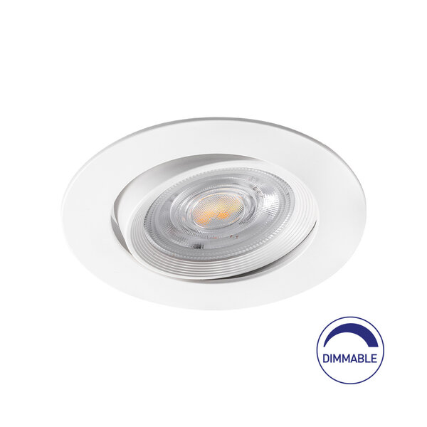 Braytron Braytron LED Inbouw Spot Dimbaar - IP20 - 7W - Aanpasbare Kleur CCT - Rond Ø85mm (Wit)